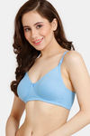 Rosaline Everyday Double Layered Non Wired 3/4th Coverage T-Shirt Bra - Alaskan Blue — thumbnail 3